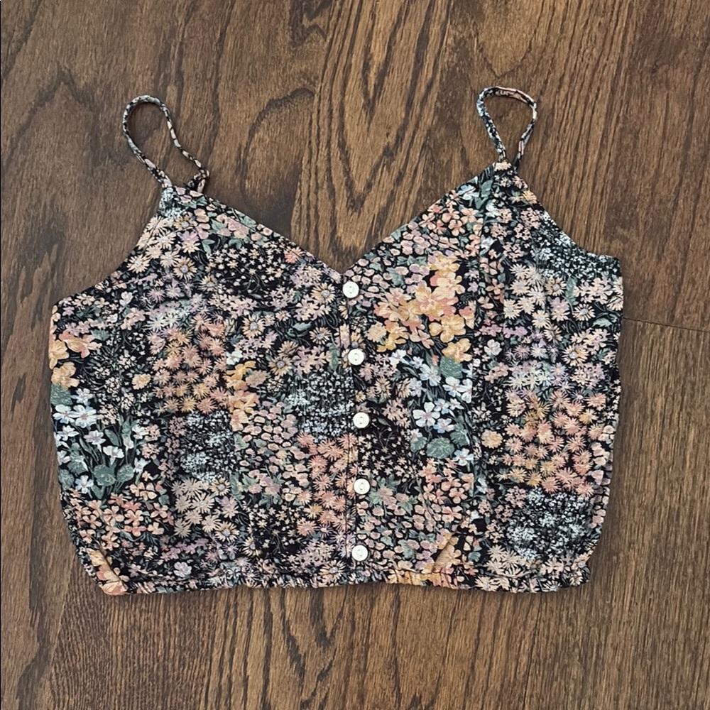 American Eagle Floral Button-Up Women's Top